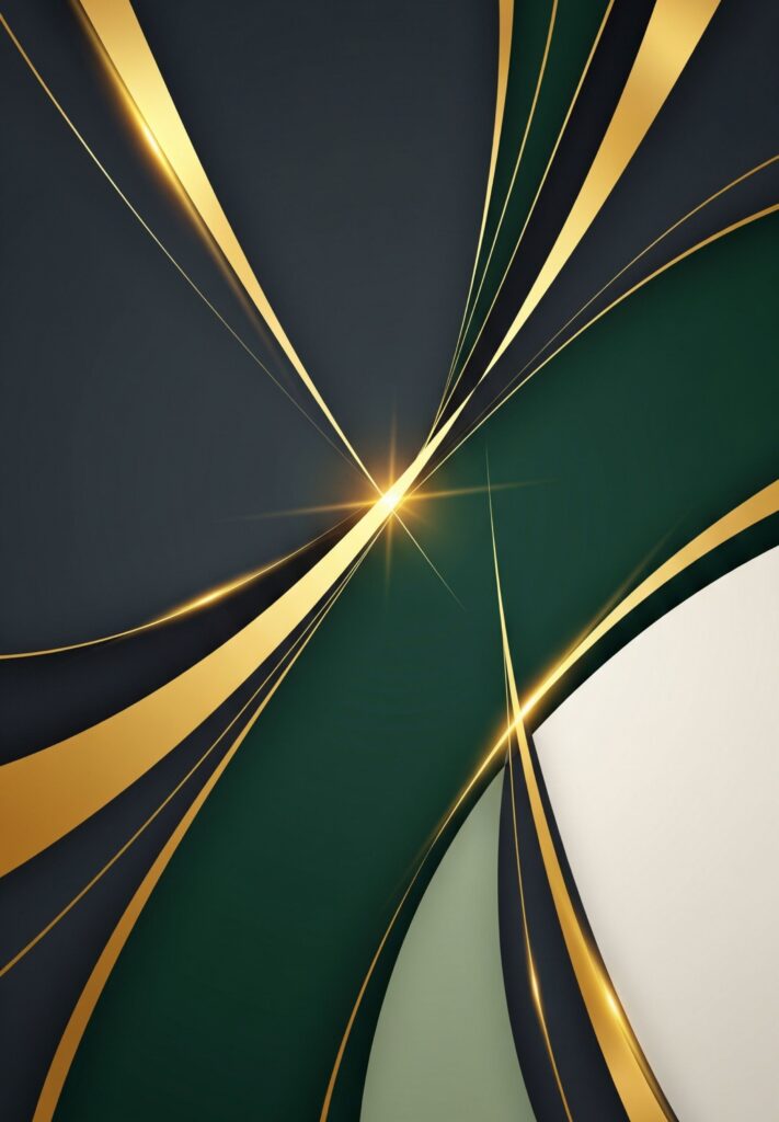 a green and gold lines on a black background King Design Instagram havi social media csomagok